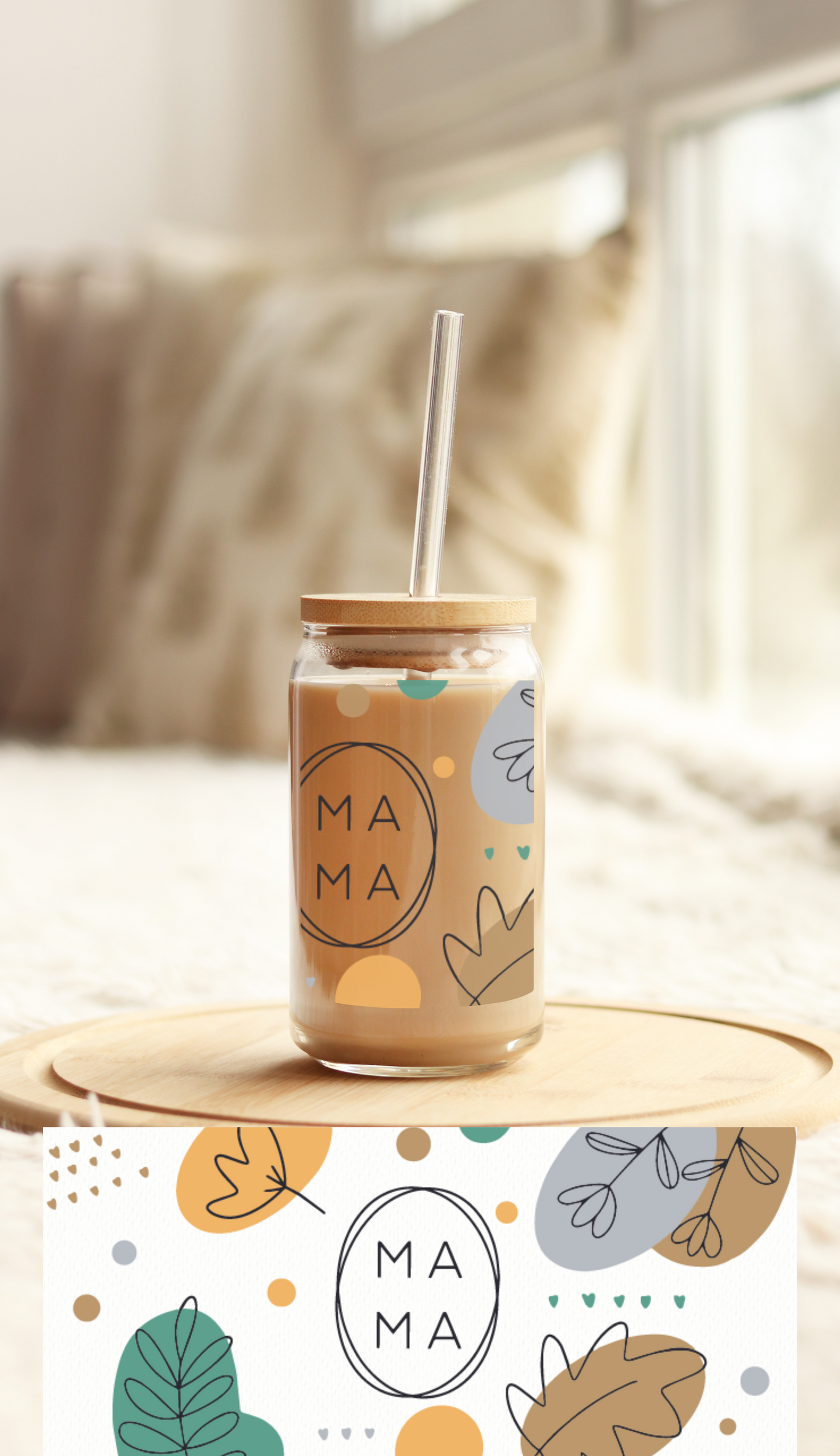 UV DTF Libbey Cup Wrap BOHO