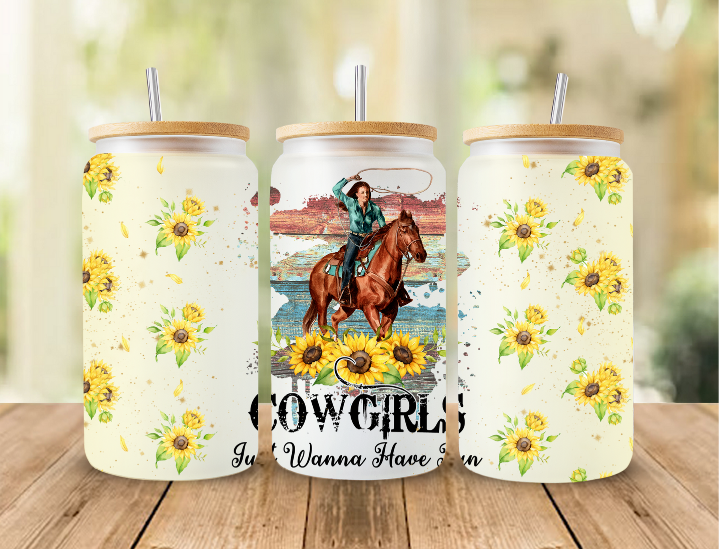 UV DTF Libbey Cup Wrap Western & Cactus