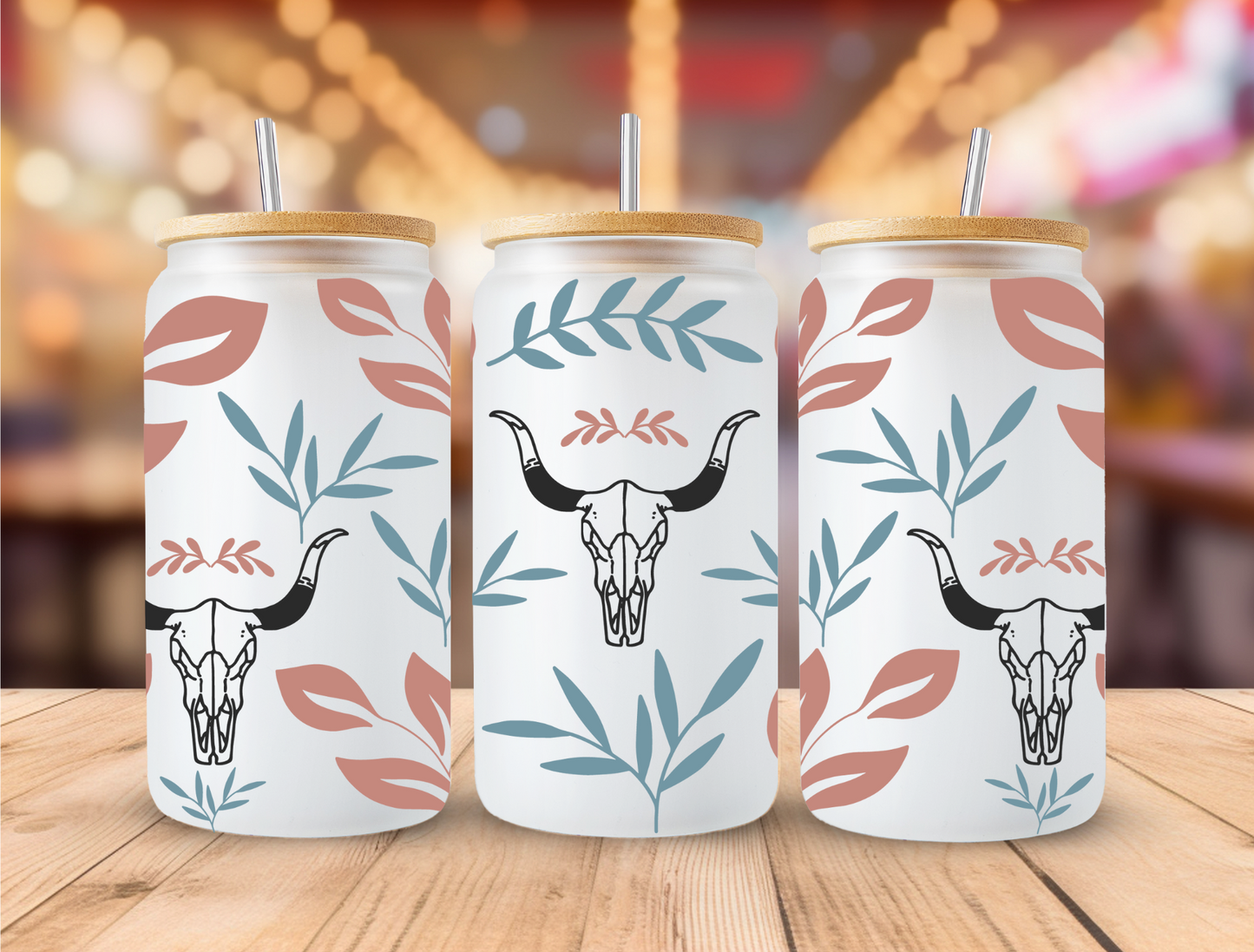 UV DTF Libbey Cup Wrap Western & Cactus