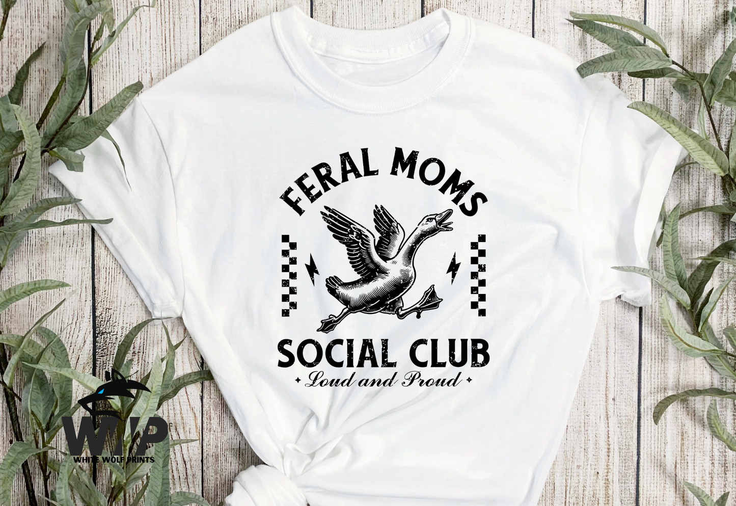 Ready To Press (DTF) FERAL MOMS SOCIAL CLUB LOUD AND PROUD CHECKERED DTF TRANSFER