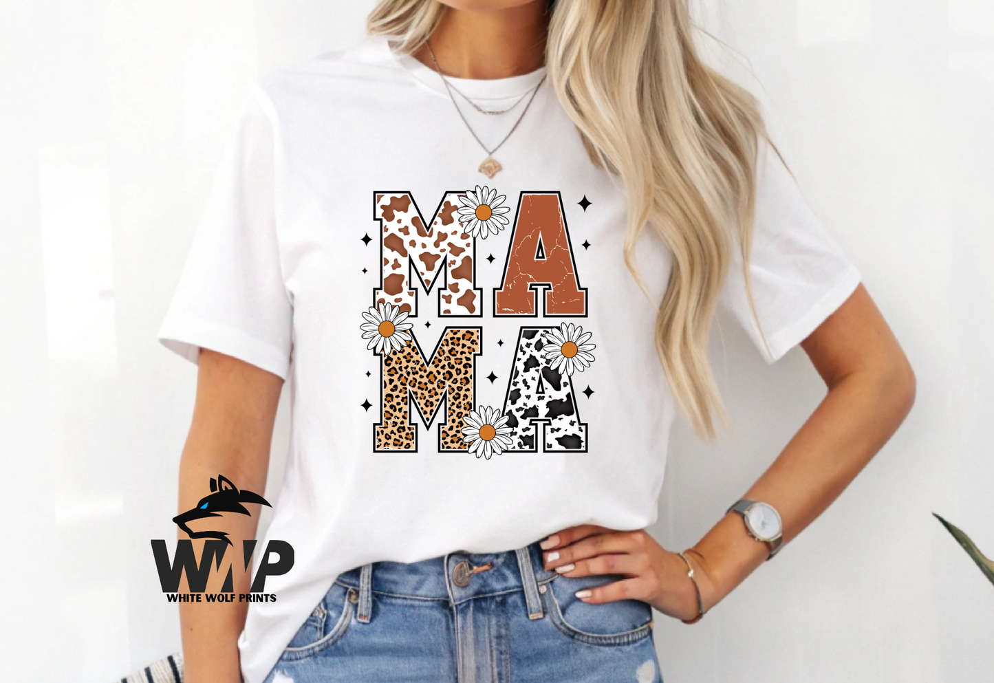 MAMA DTF TRANSFER DAISY ANIMAL PRINT