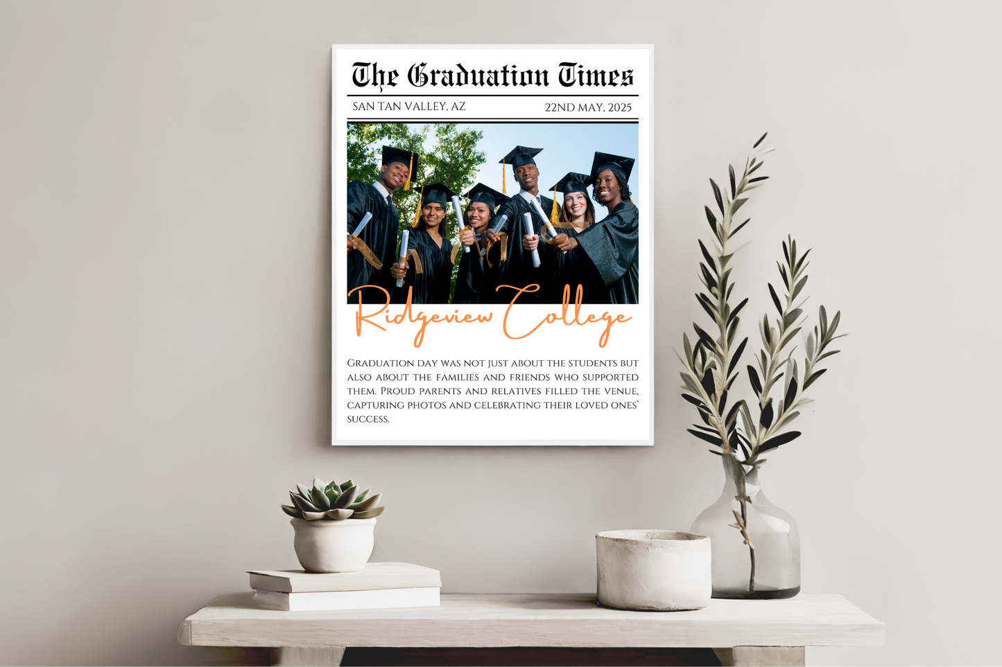 Custom Graduation News Article Posters