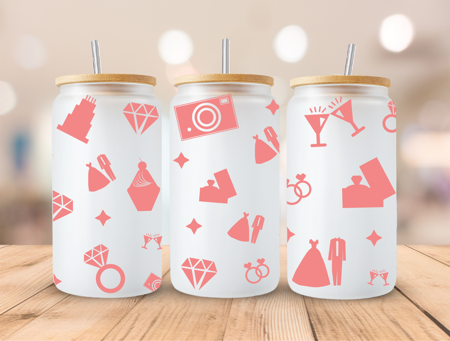 UV DTF Libbey Cup Wrap Love & Valentine