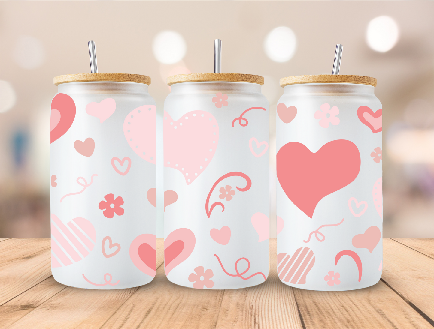 UV DTF Libbey Cup Wrap Love & Valentine
