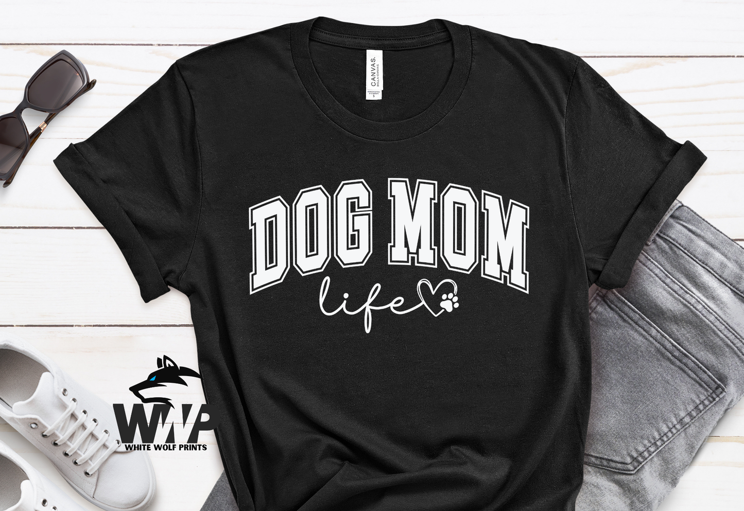DOG MOM LIFE DTF TRANSFER HEART PAW