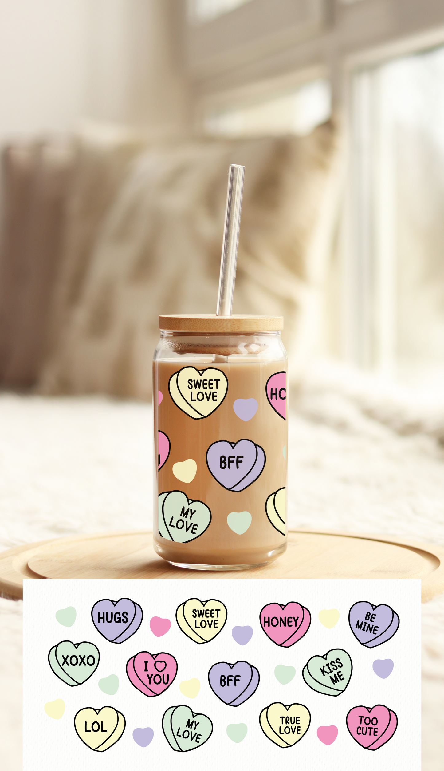 UV DTF Libbey Cup Wrap Love & Valentine