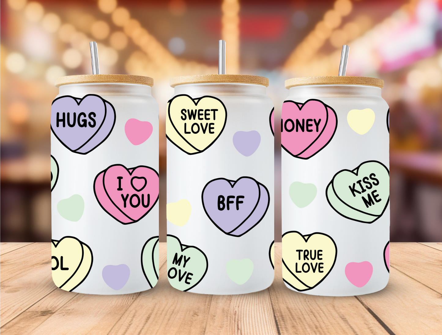 UV DTF Libbey Cup Wrap Love & Valentine