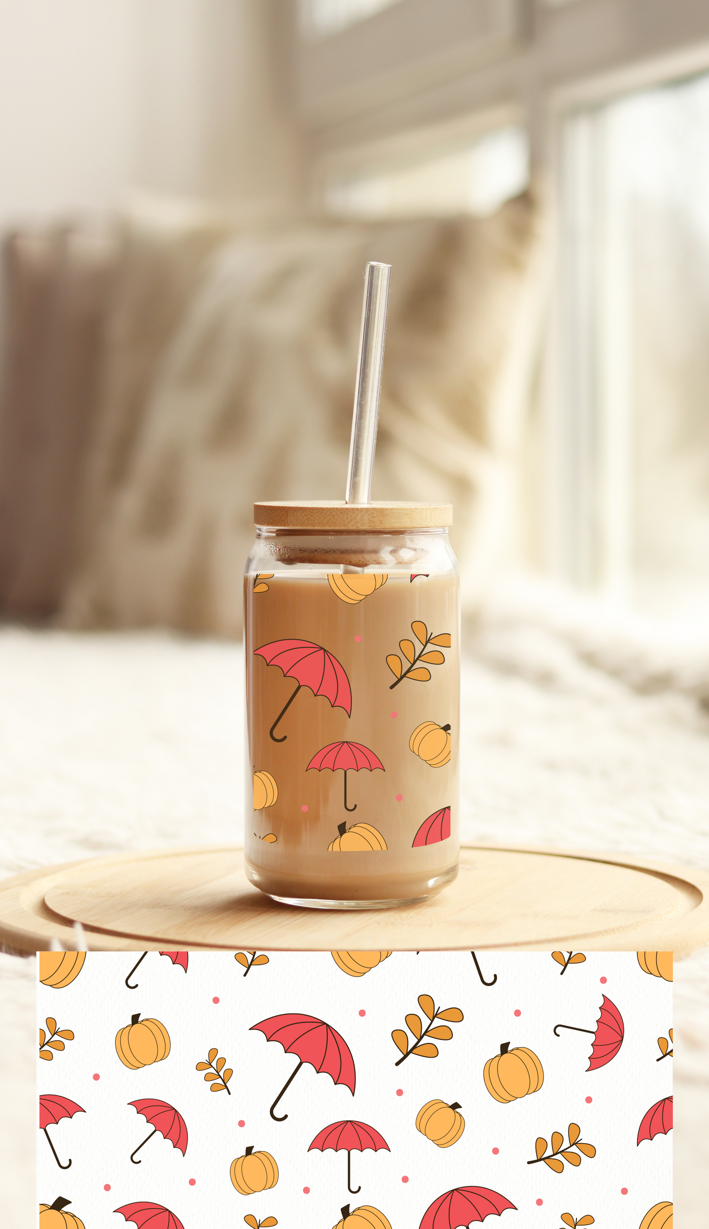 UV DTF Libbey Cup Wrap FALL & HALLOWEEN