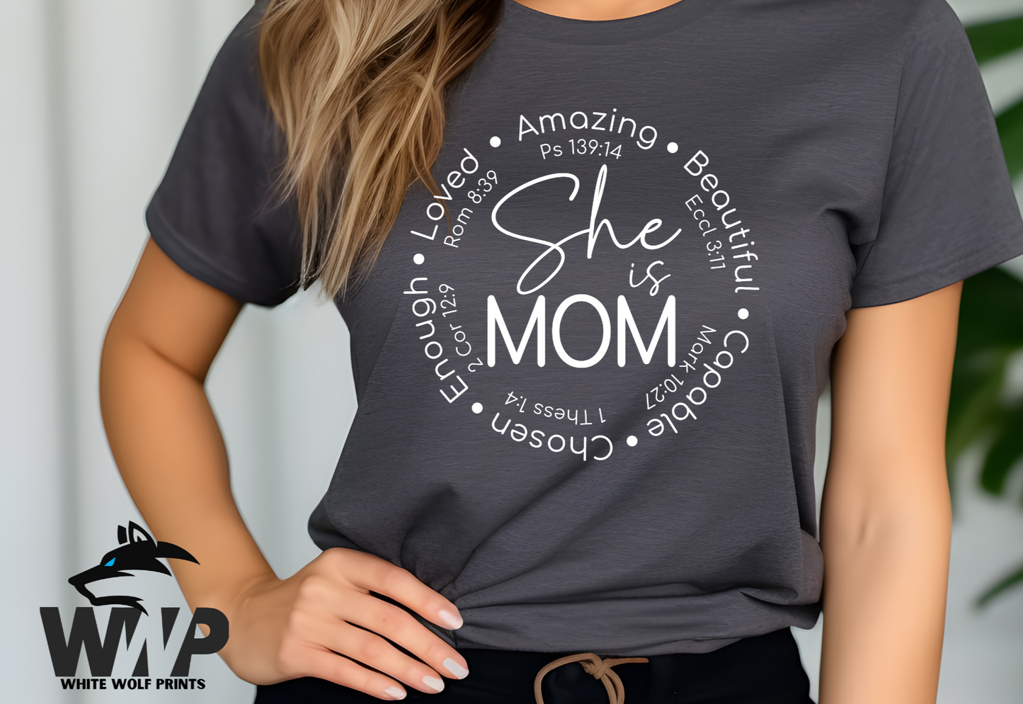Ready To Press (DTF) SHE IS MOM BIBLE VERES MOM DTF TRANSFER