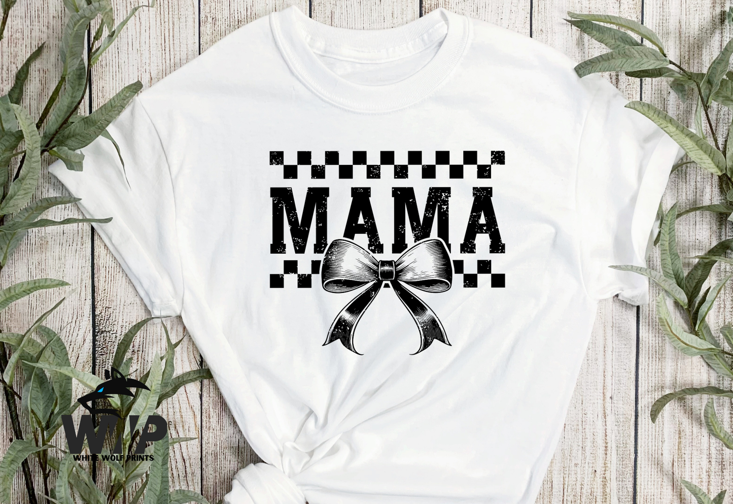 Ready To Press (DTF) MAMA CHECKERED DTF TRANSFER BOW