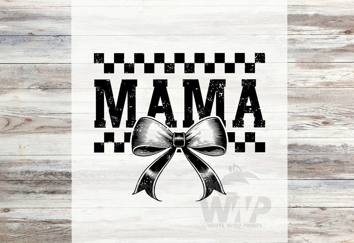 Ready To Press (DTF) MAMA CHECKERED DTF TRANSFER BOW