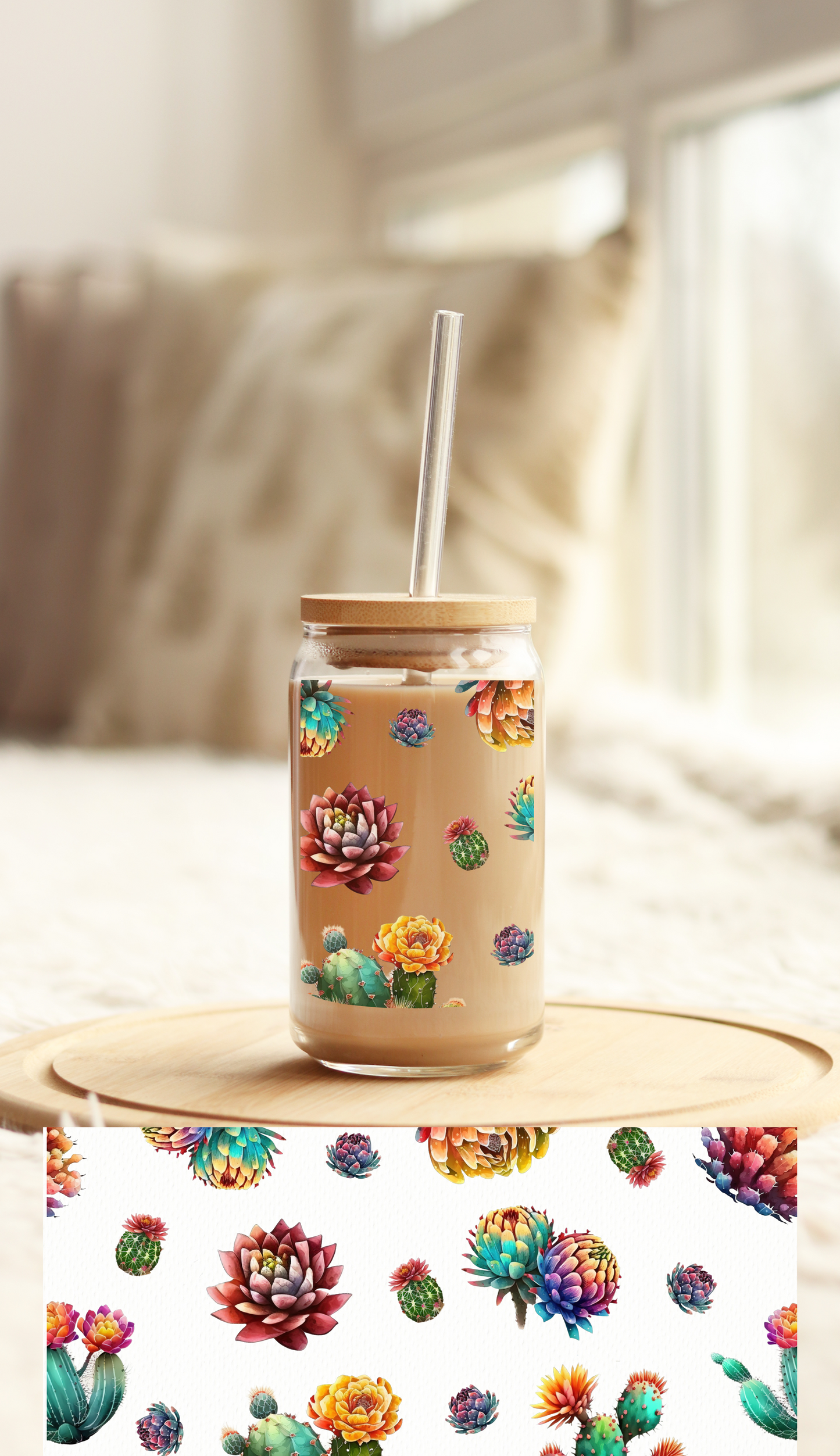 UV DTF Libbey Cup Wrap Western & Cactus