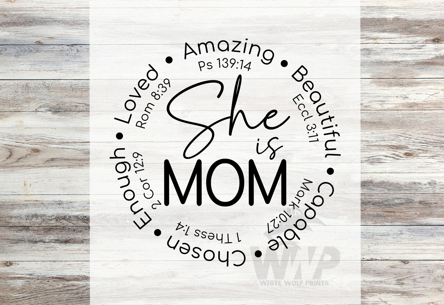Ready To Press (DTF) SHE IS MOM BIBLE VERES MOM DTF TRANSFER