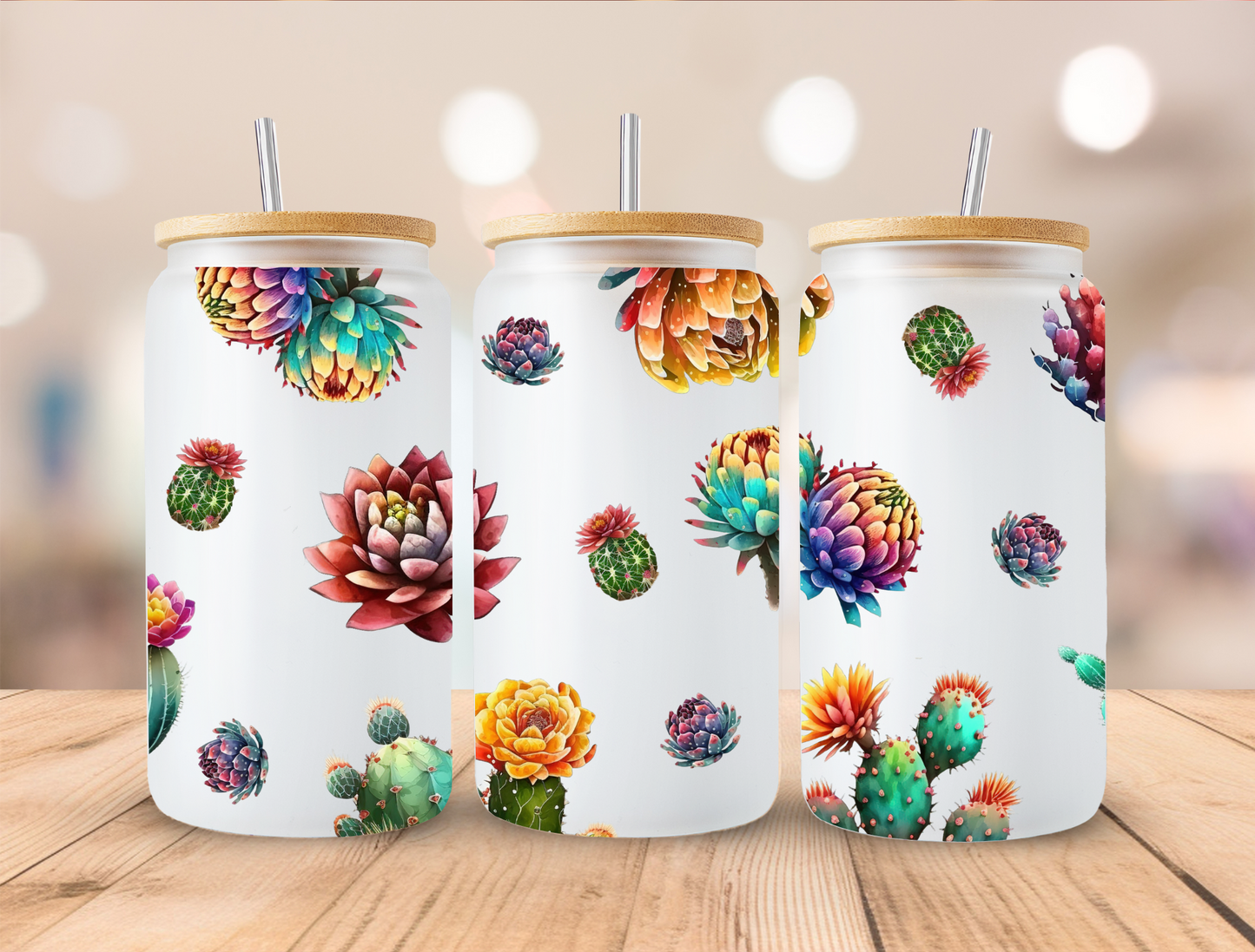 UV DTF Libbey Cup Wrap Western & Cactus