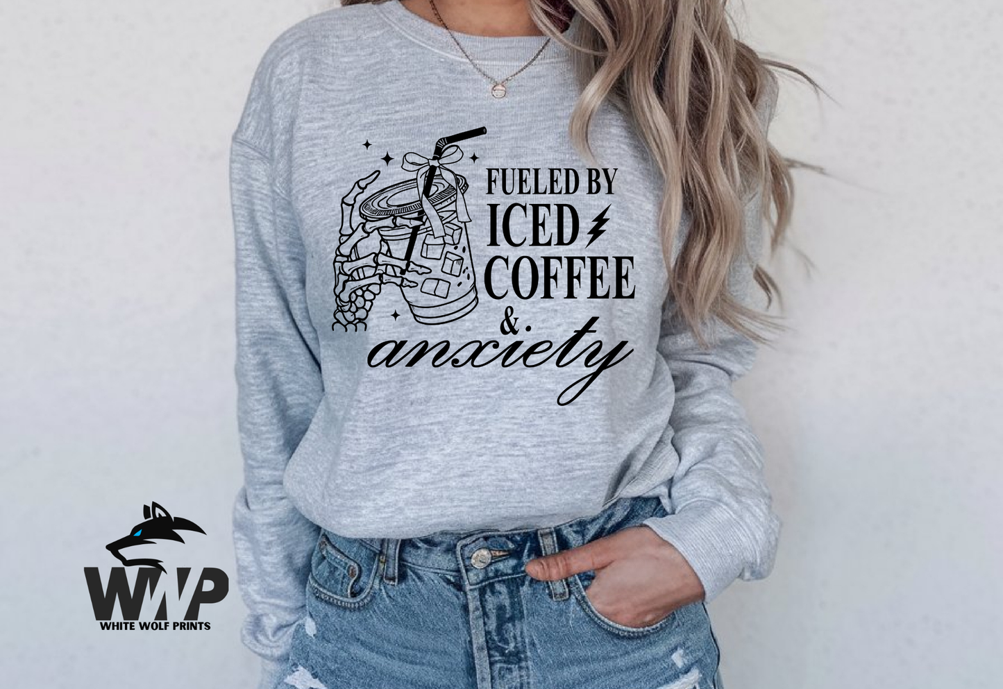 Ready To Press (DTF) FUELED BY ICED COFFEE & ANXIETY DTF TRANSFER