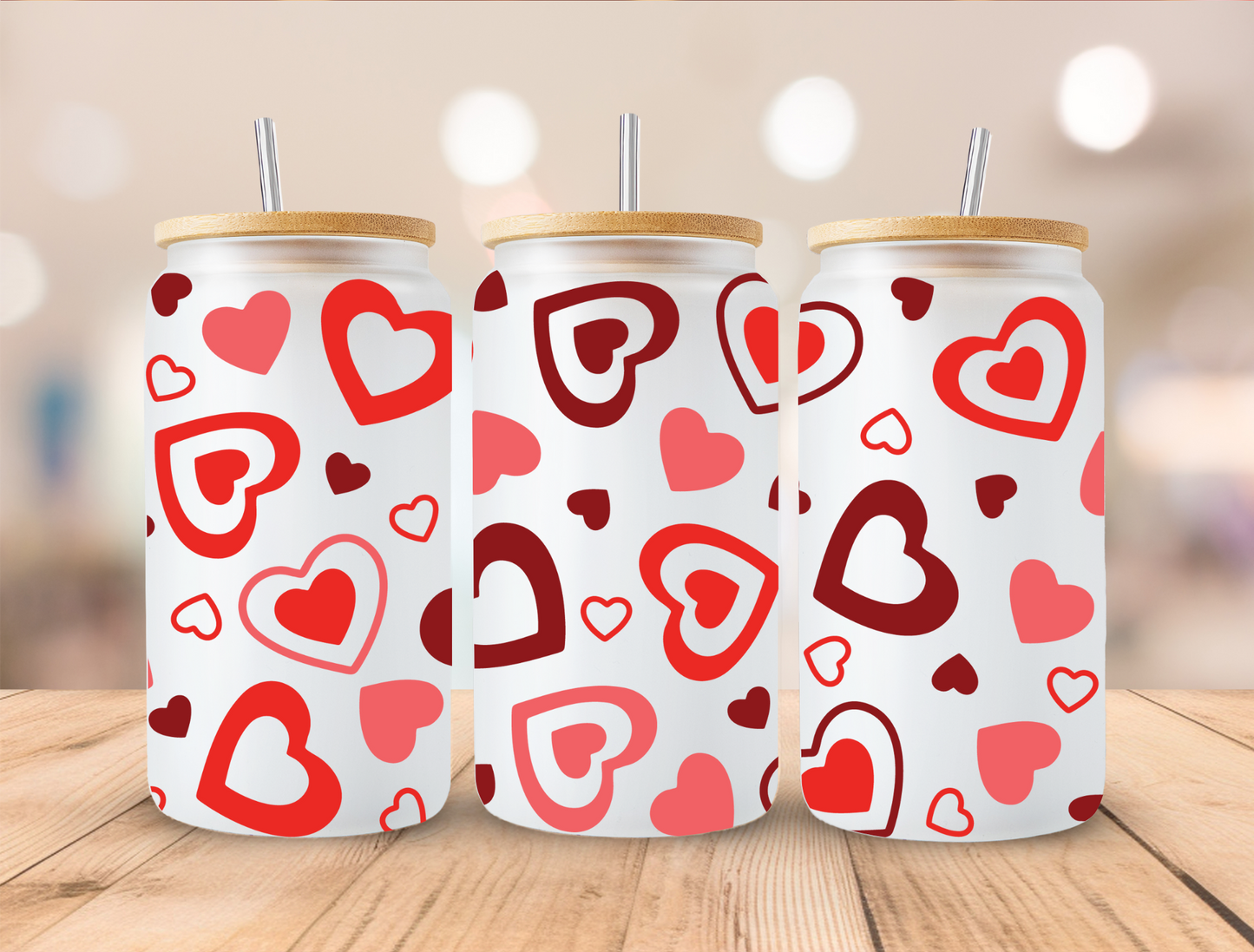 UV DTF Libbey Cup Wrap Love & Valentine