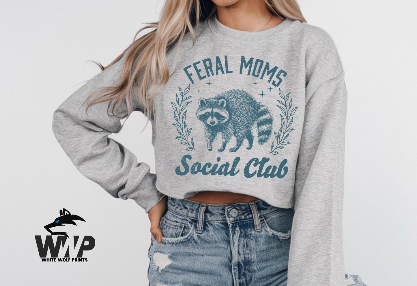 Ready To Press (DTF) FERAL MOMS SOCIAL CLUB DTF TRANSFER, RACOON
