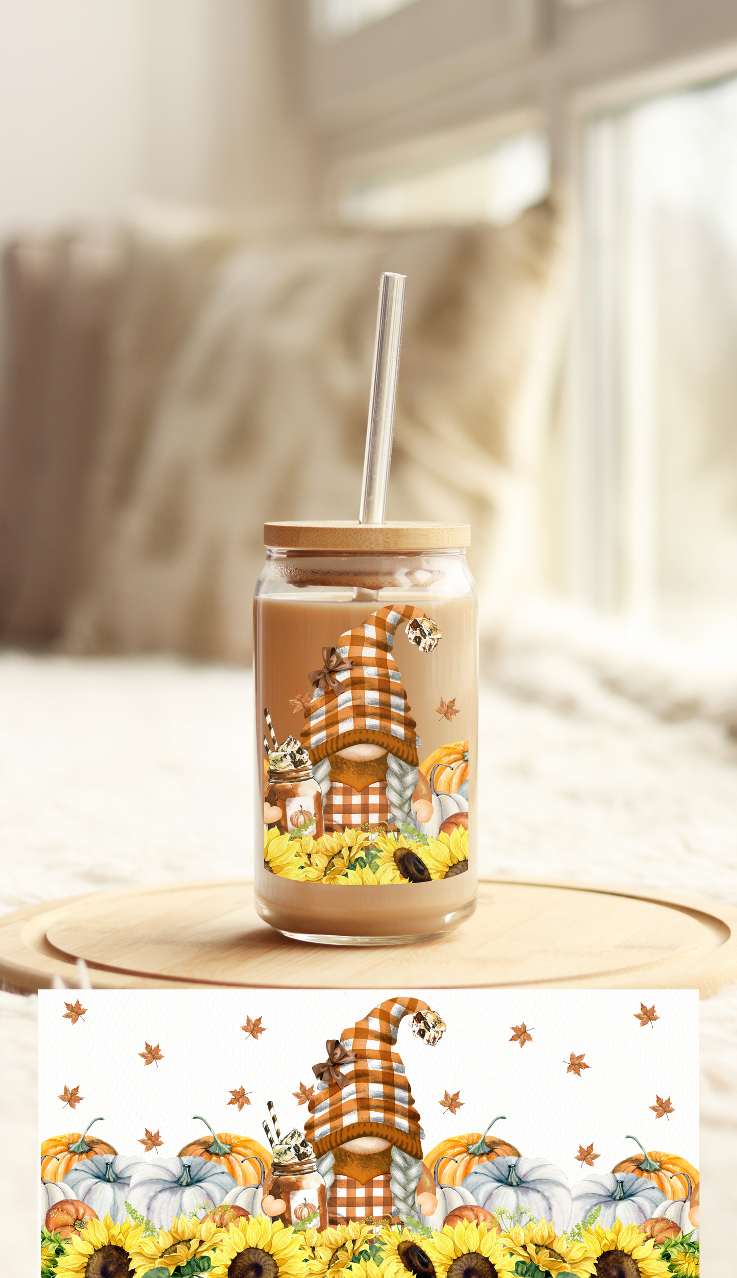 UV DTF Libbey Cup Wrap FALL & HALLOWEEN