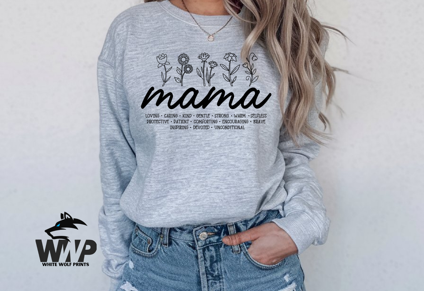 Ready To Press (DTF) MAMA FLORAL DTF TRANSFER