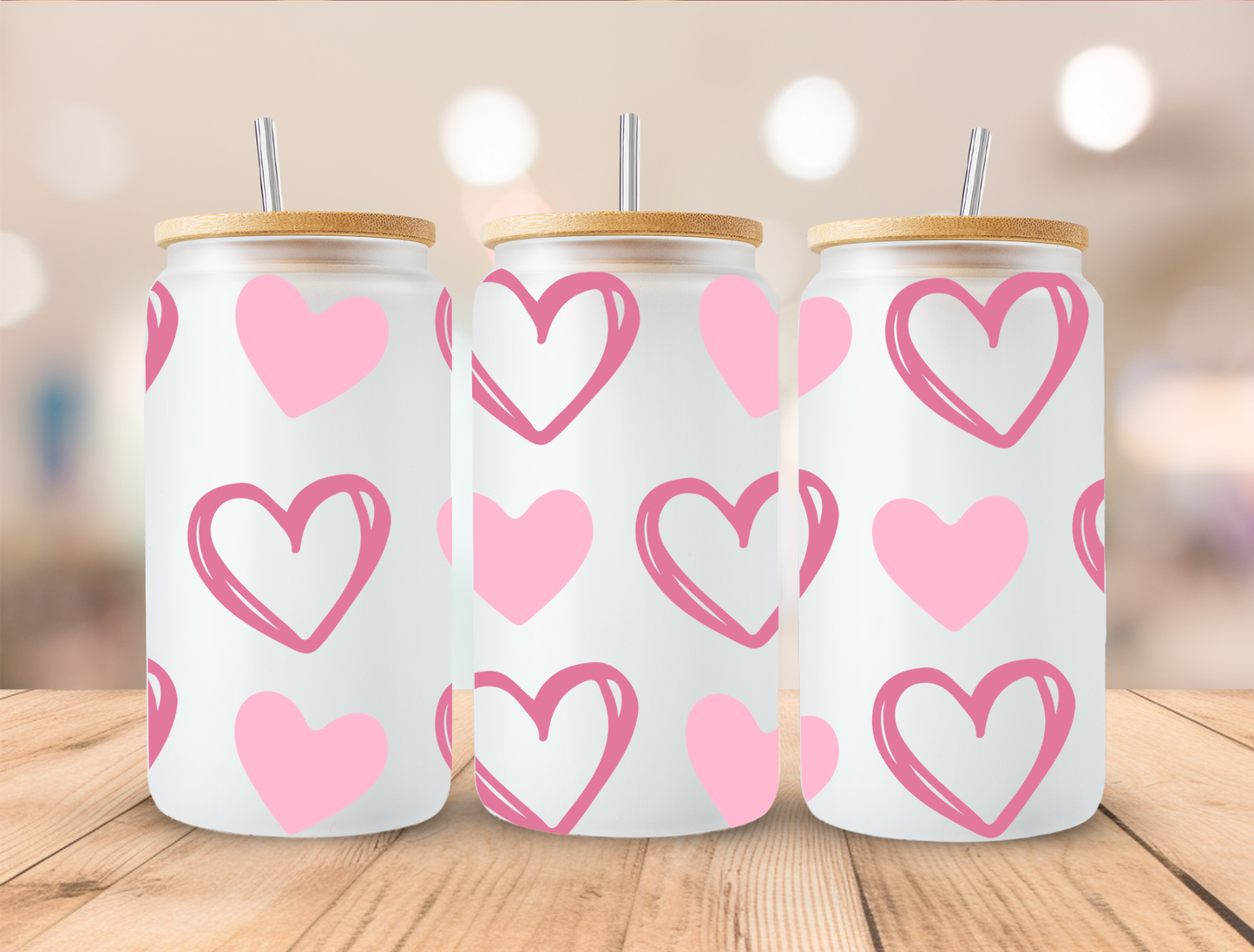 UV DTF Libbey Cup Wrap Love & Valentine