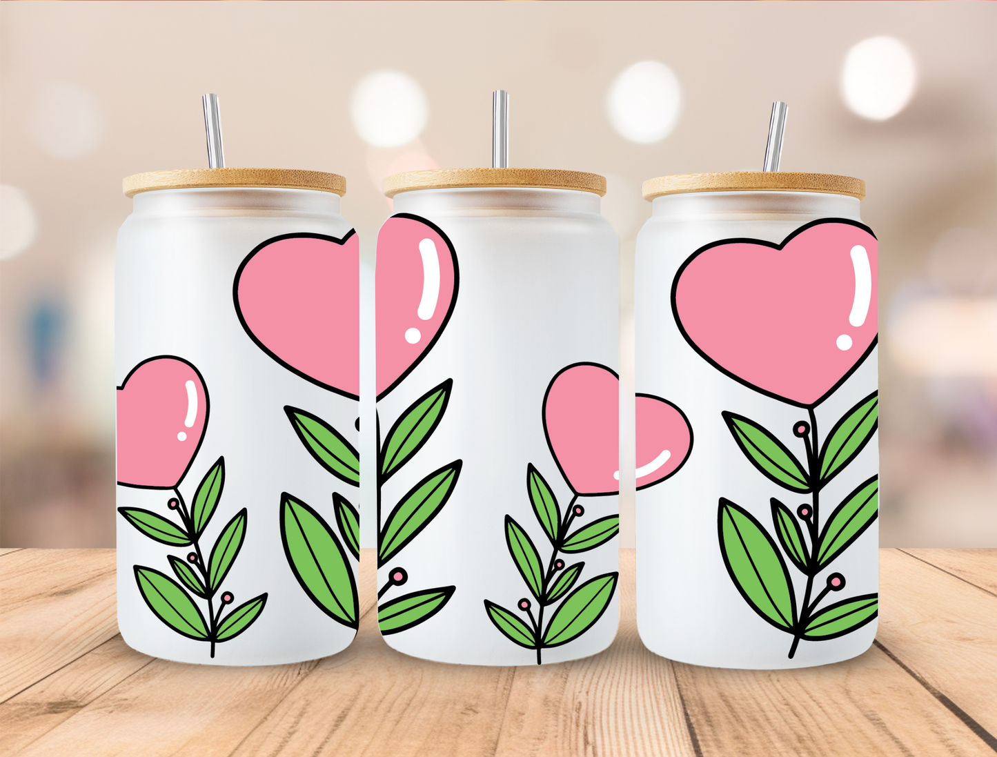 UV DTF Libbey Cup Wrap Love & Valentine