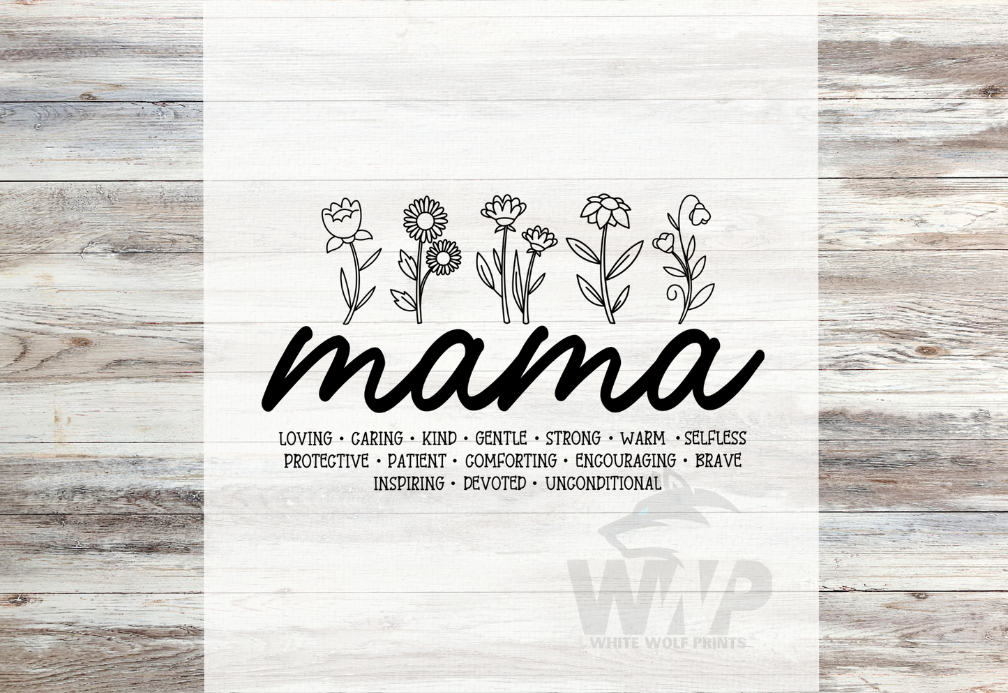 Ready To Press (DTF) MAMA FLORAL DTF TRANSFER