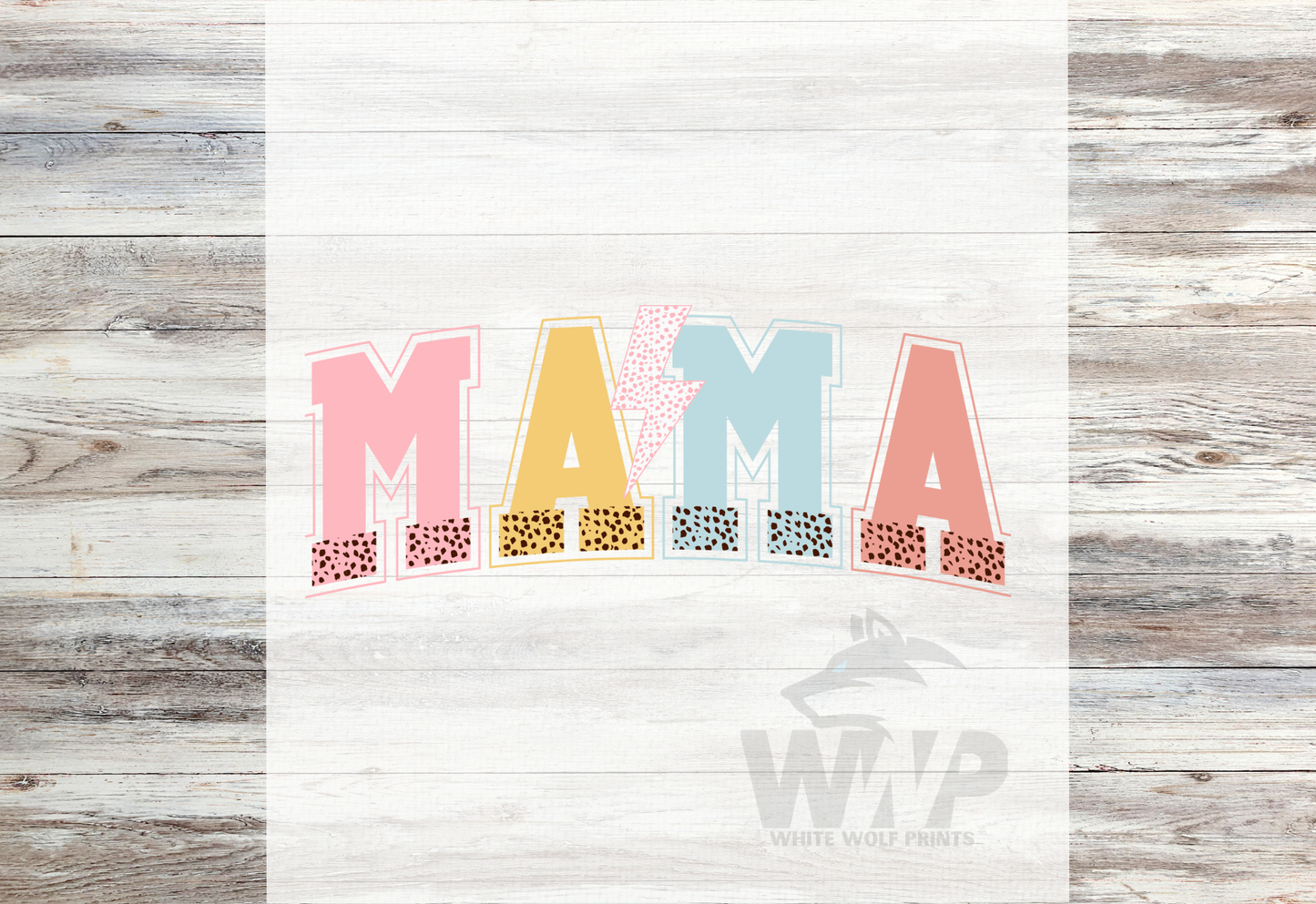 Ready To Press (DTF) MAMA DTF TRANSFER LIGHTNING BOLT