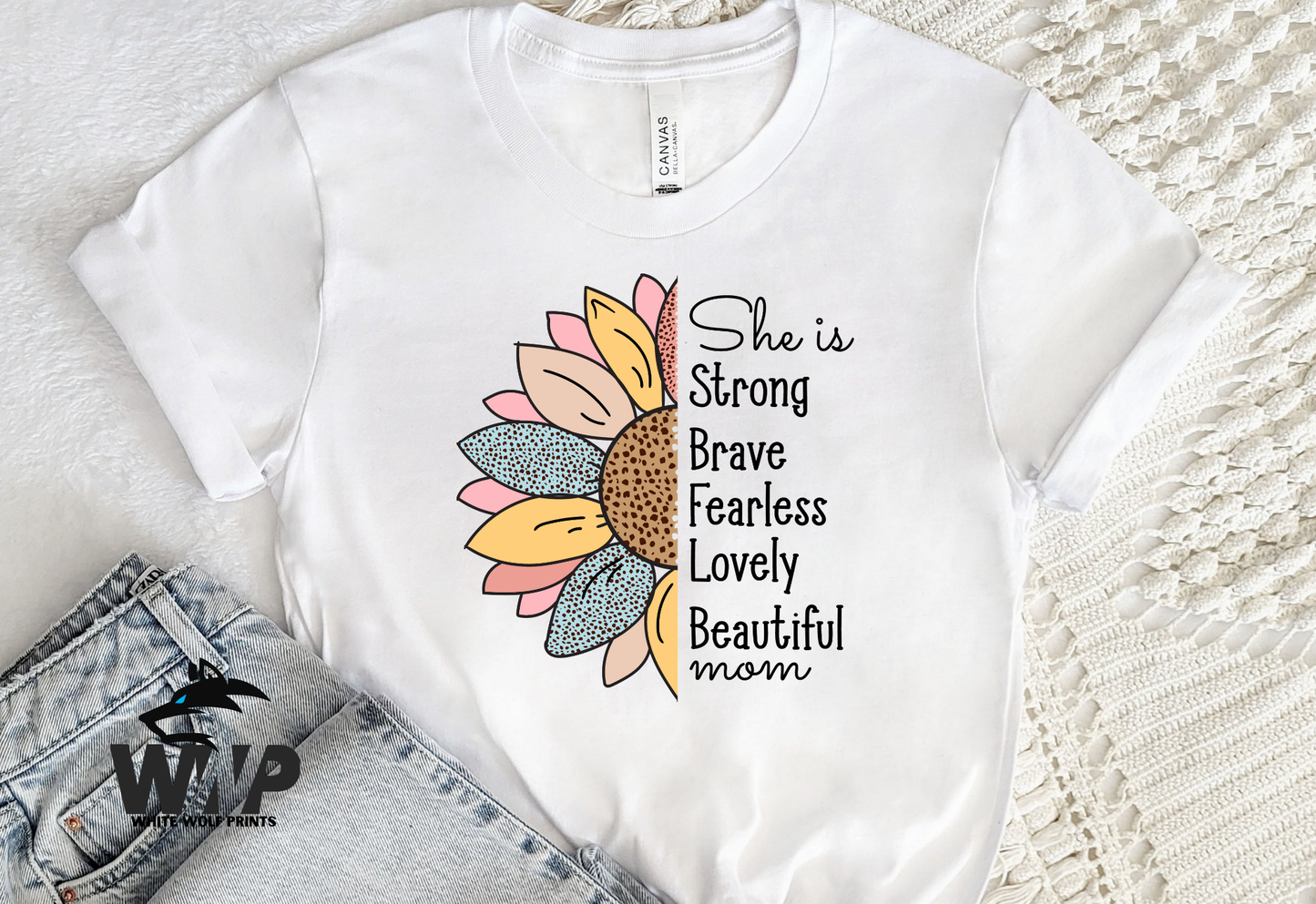 MAMA FLORAL BEAUTIFUL FEARLESS LOVELY BRAVE STRONG DTF TRANSFER