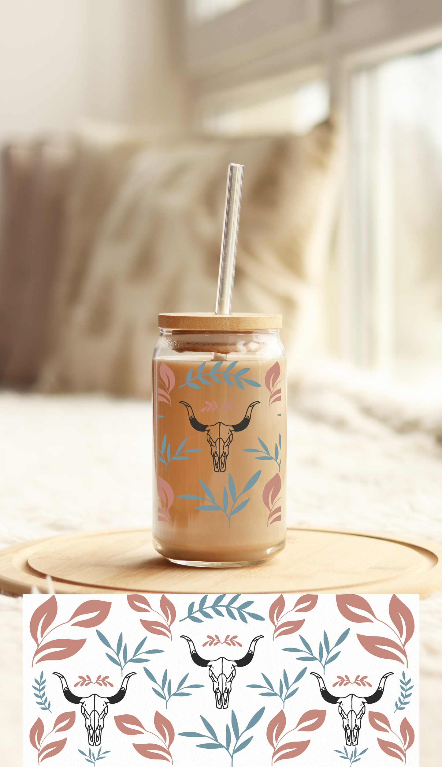 UV DTF Libbey Cup Wrap Western & Cactus