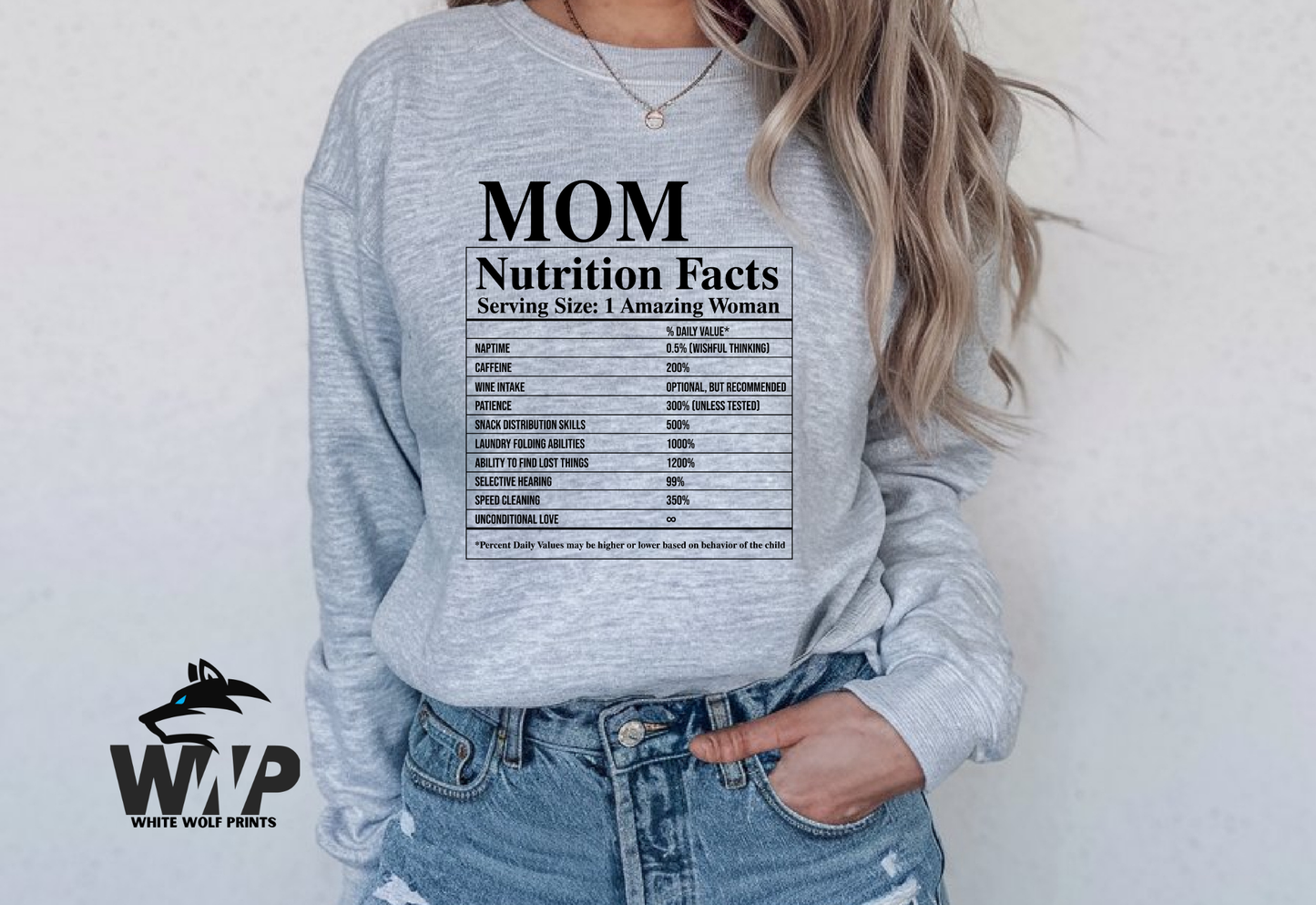 Ready To Press (DTF) MOM NUTRIENTS FACTS CHART DTF TRANSFER
