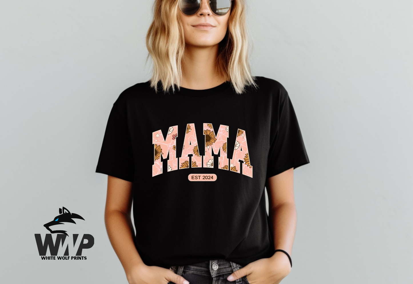 MAMA EST. 2024 FLORAL DTF TRANSFER