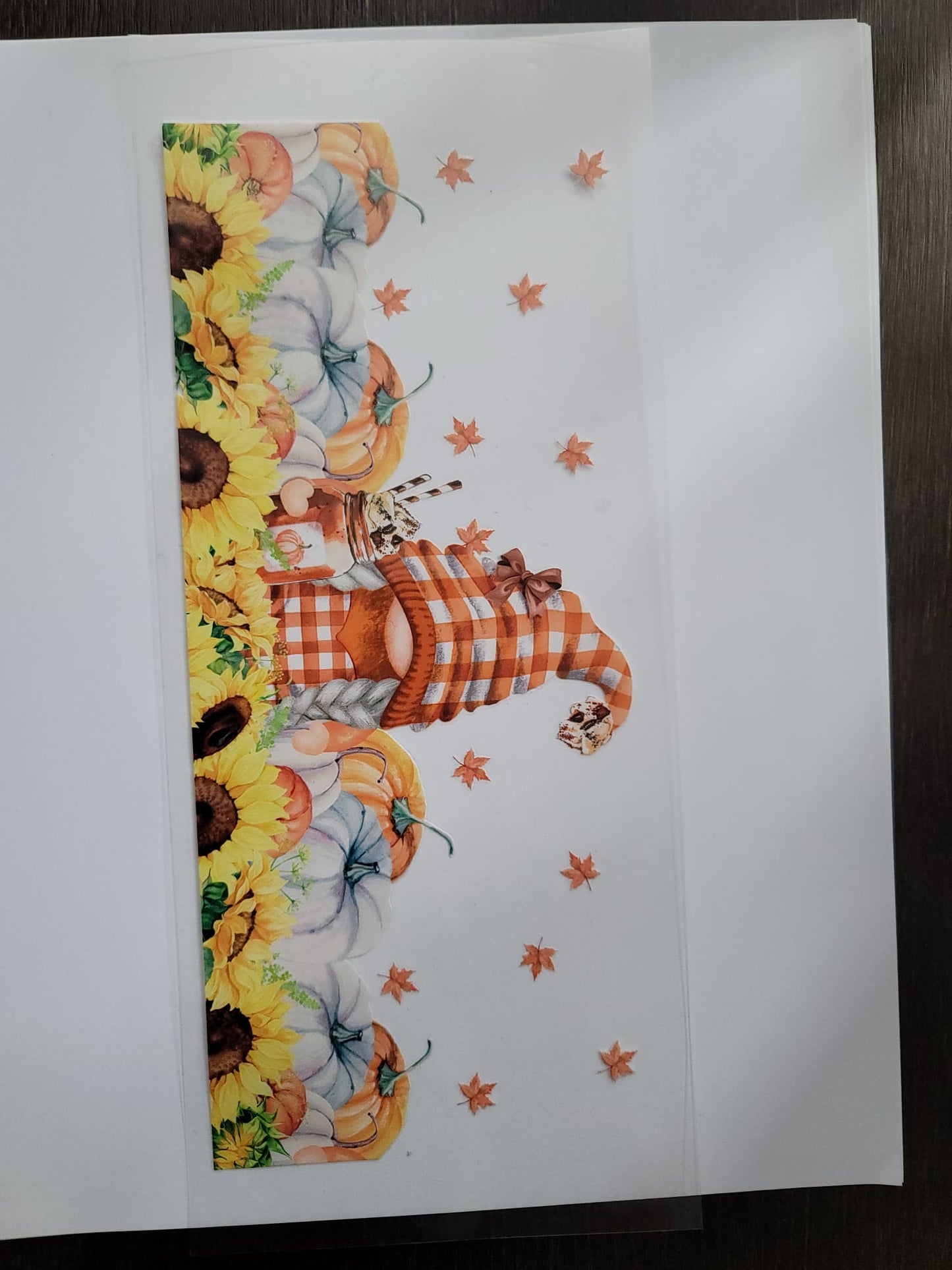 UV DTF Libbey Cup Wrap Sticker Fall Gnome