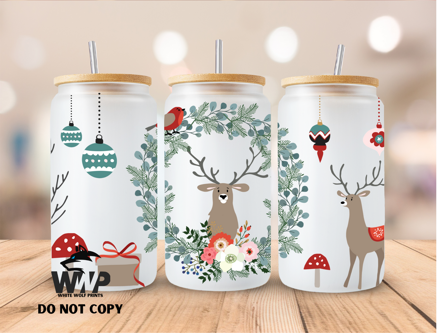 UV DTF Libbey Cup Wraps Christmas & Holidays Collection