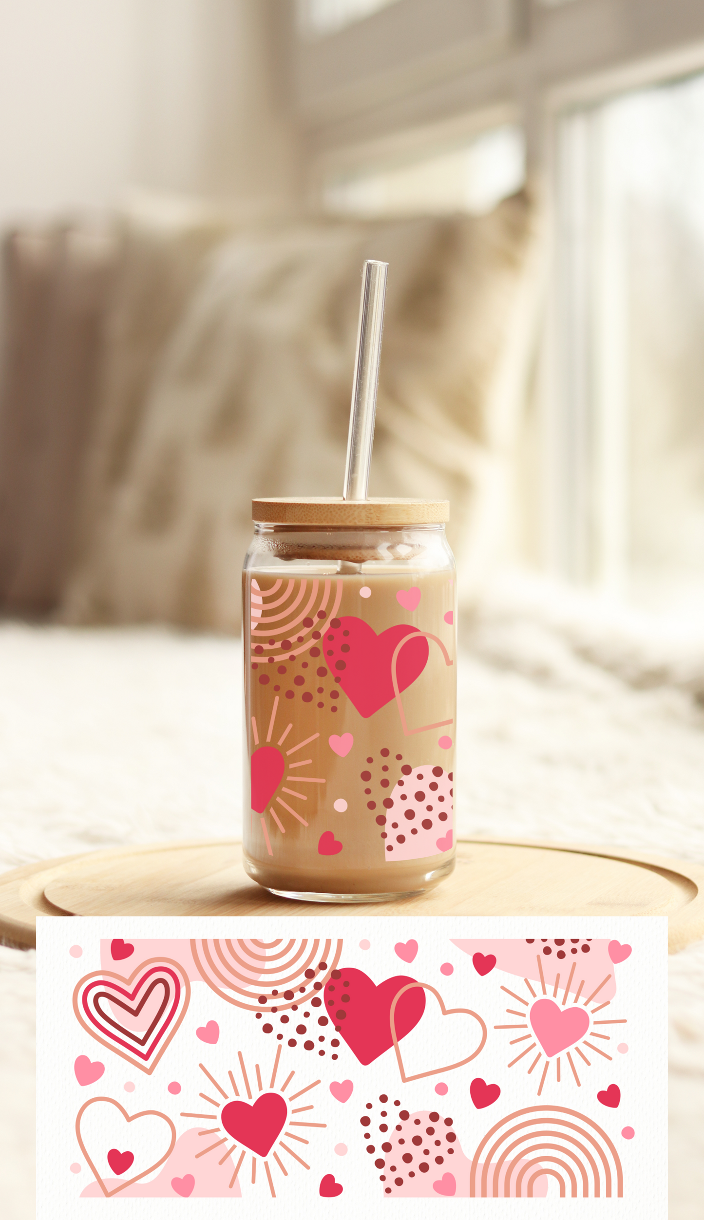 UV DTF Libbey Cup Wrap Love & Valentine