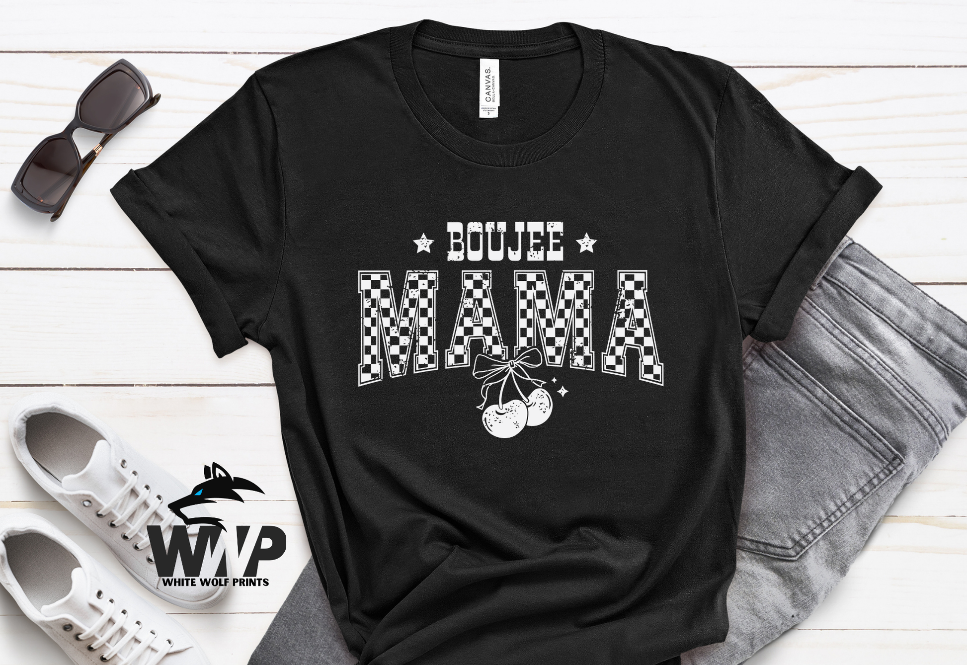 BOUJEE MAMA CHECKERED COQUETTE CHERRY DTF TRANSFER