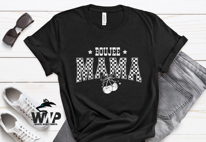 BOUJEE MAMA CHECKERED COQUETTE CHERRY DTF TRANSFER