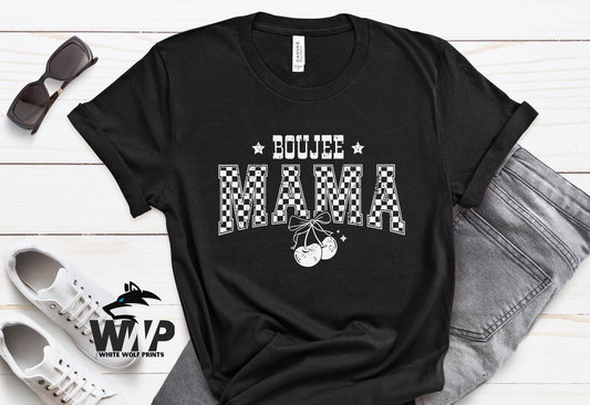 BOUJEE MAMA CHECKERED COQUETTE CHERRY DTF TRANSFER