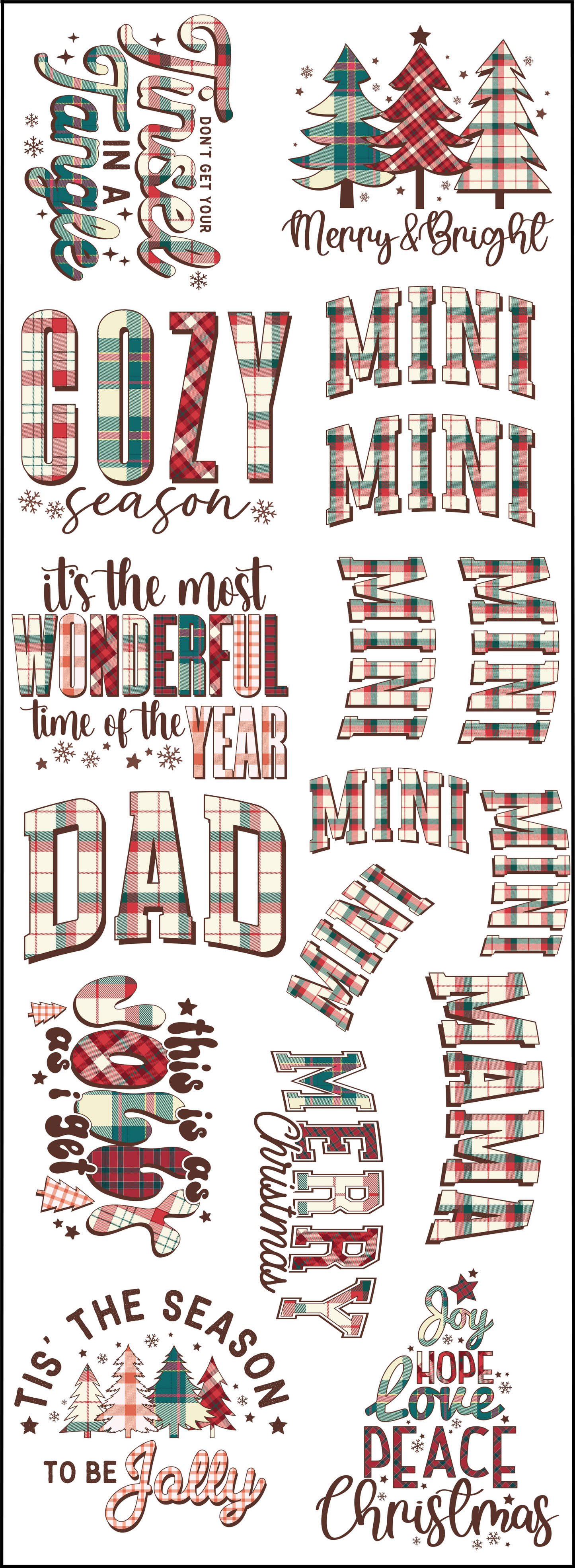 Christmas Bundle 2 - Pre Made DTF Transfer Gang Sheet 22"x60"