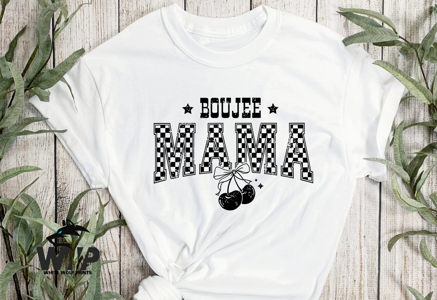 Ready To Press (DTF) BOUJEE MAMA CHECKERED COQUETTE CHERRY DTF TRANSFER