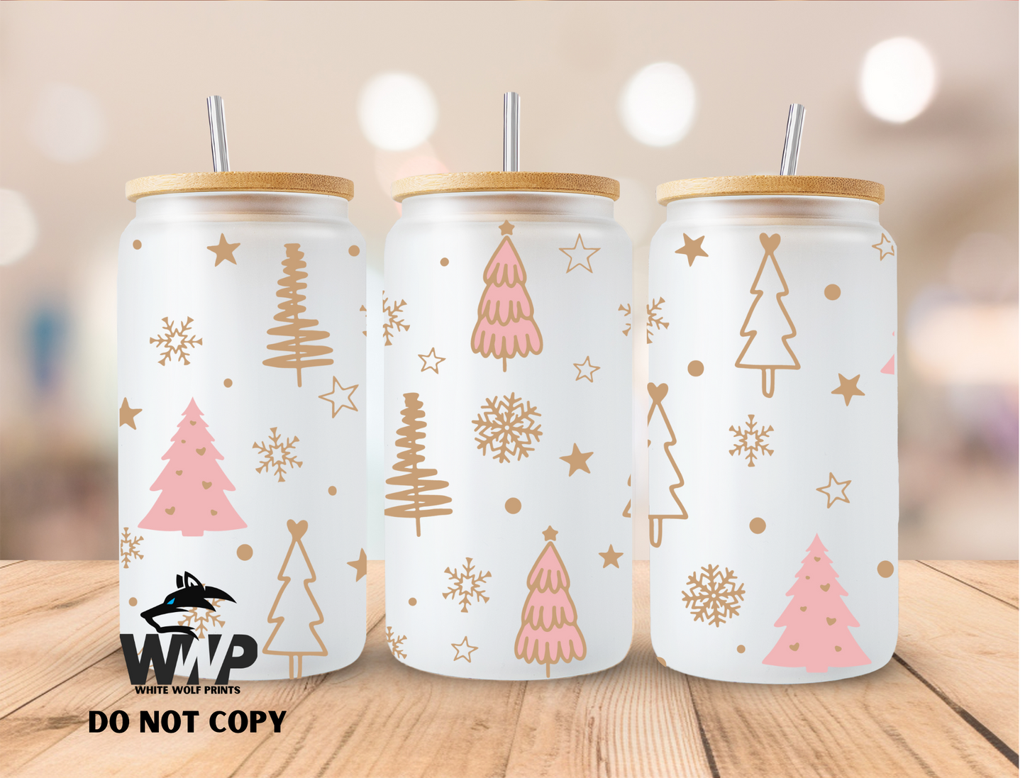 UV DTF Libbey Cup Wrap CHRISTMAS & HOLIDAY