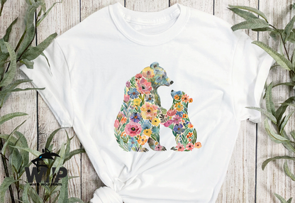 MAMA BEAR BABY BEAR FLORAL DTF TRANSFER