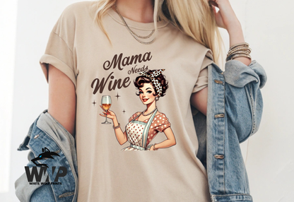 MAMA NEEDS WINE DTF TRANSFER VINTAGE