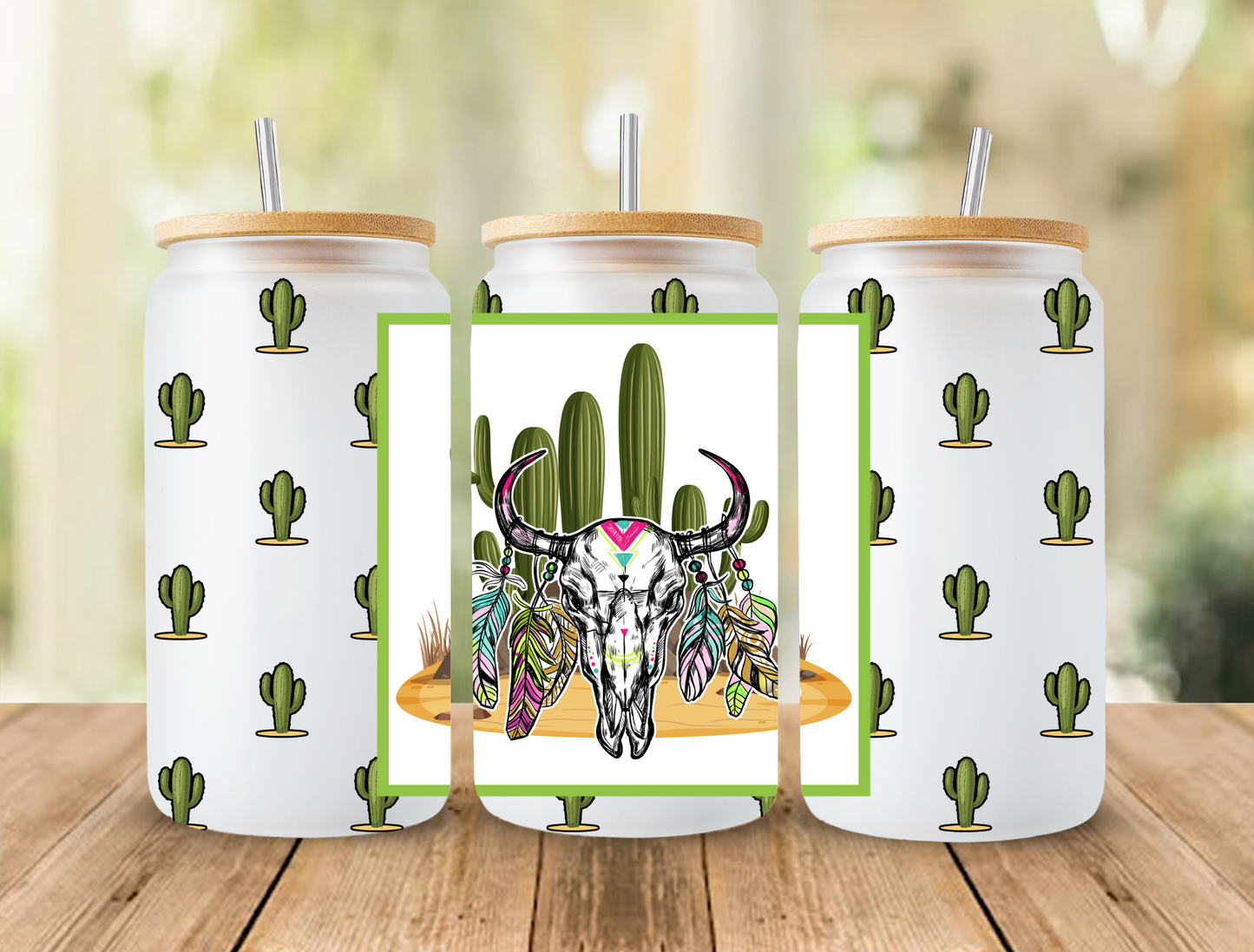 UV DTF Libbey Cup Wrap Western & Cactus