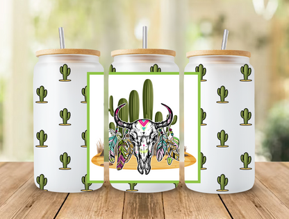 UV DTF Libbey Cup Wrap Western & Cactus