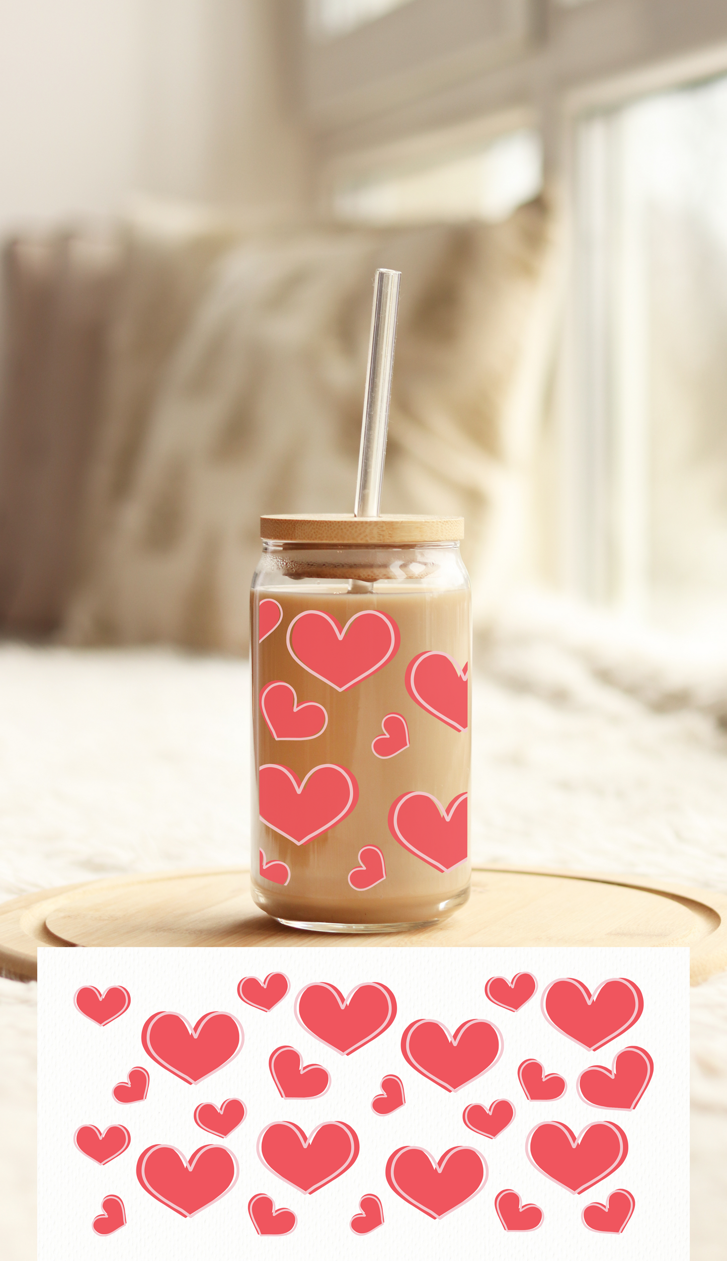 UV DTF Libbey Cup Wrap Love & Valentine