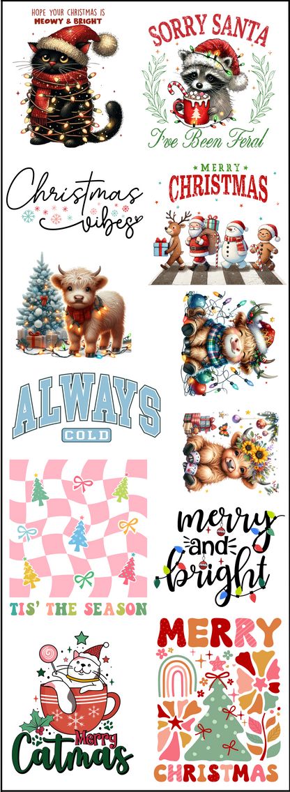 Christmas Bundle 5 - Pre Made DTF Transfer Gang Sheet 22"x60"