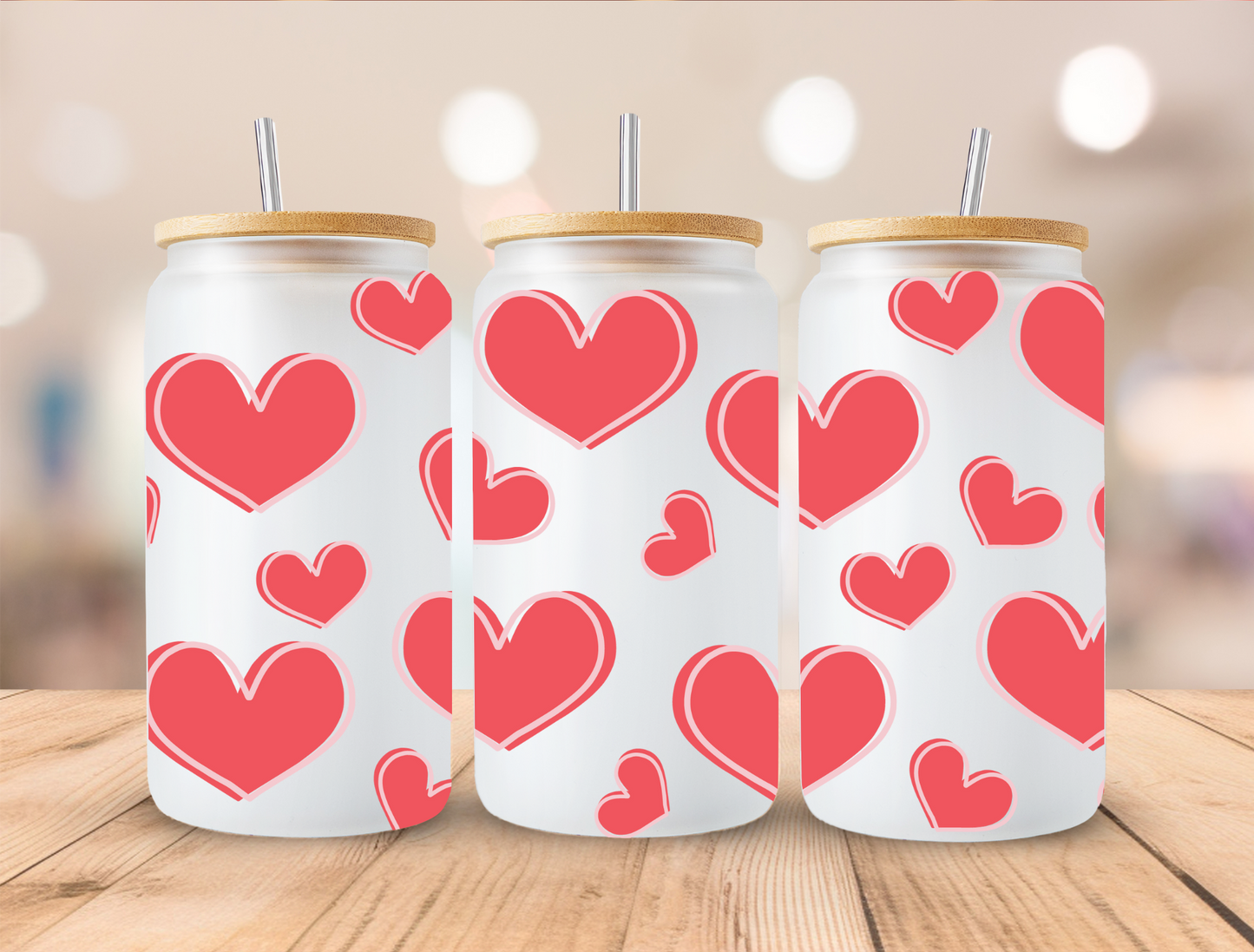 UV DTF Libbey Cup Wrap Love & Valentine