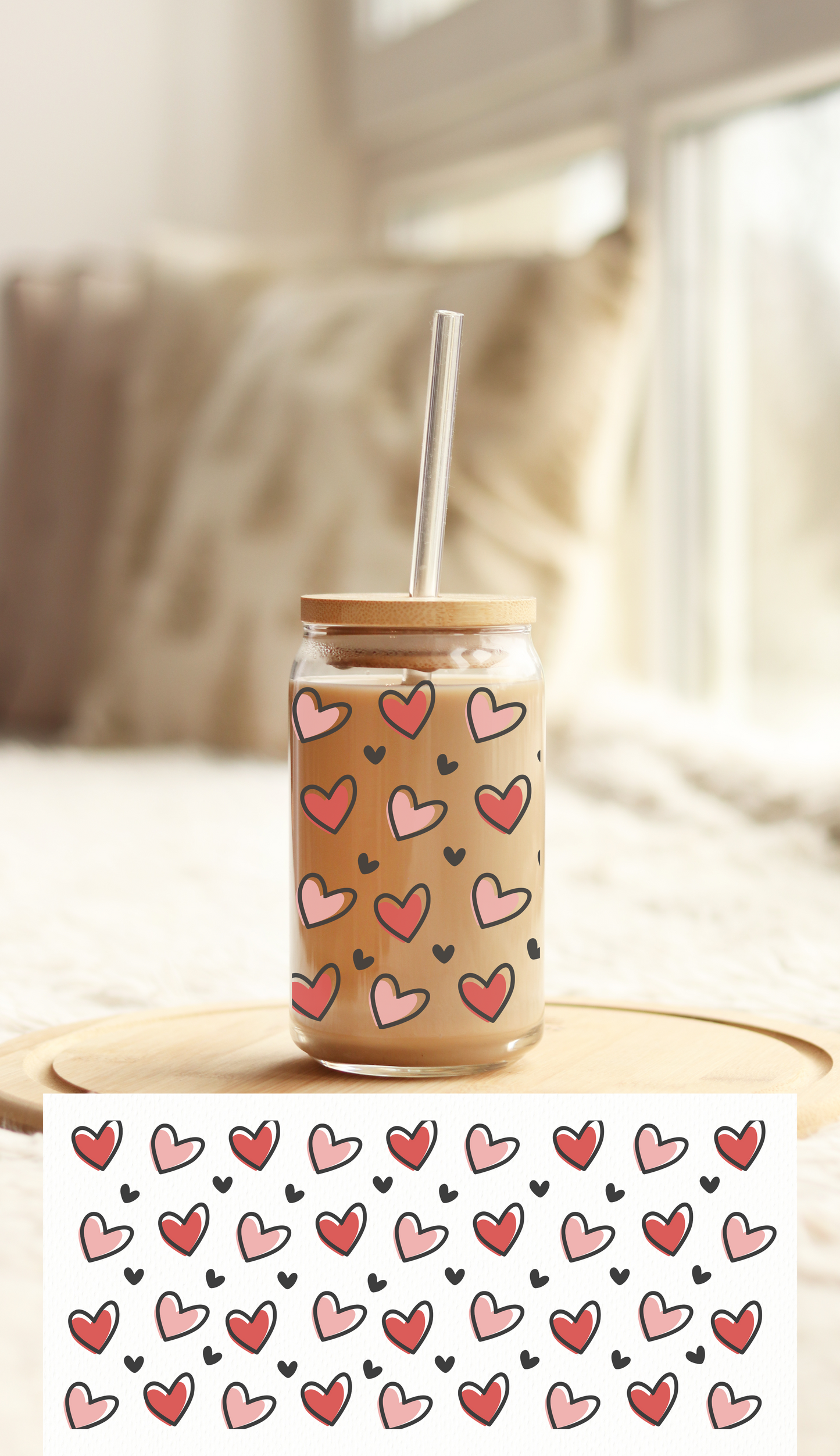 UV DTF Libbey Cup Wrap Love & Valentine