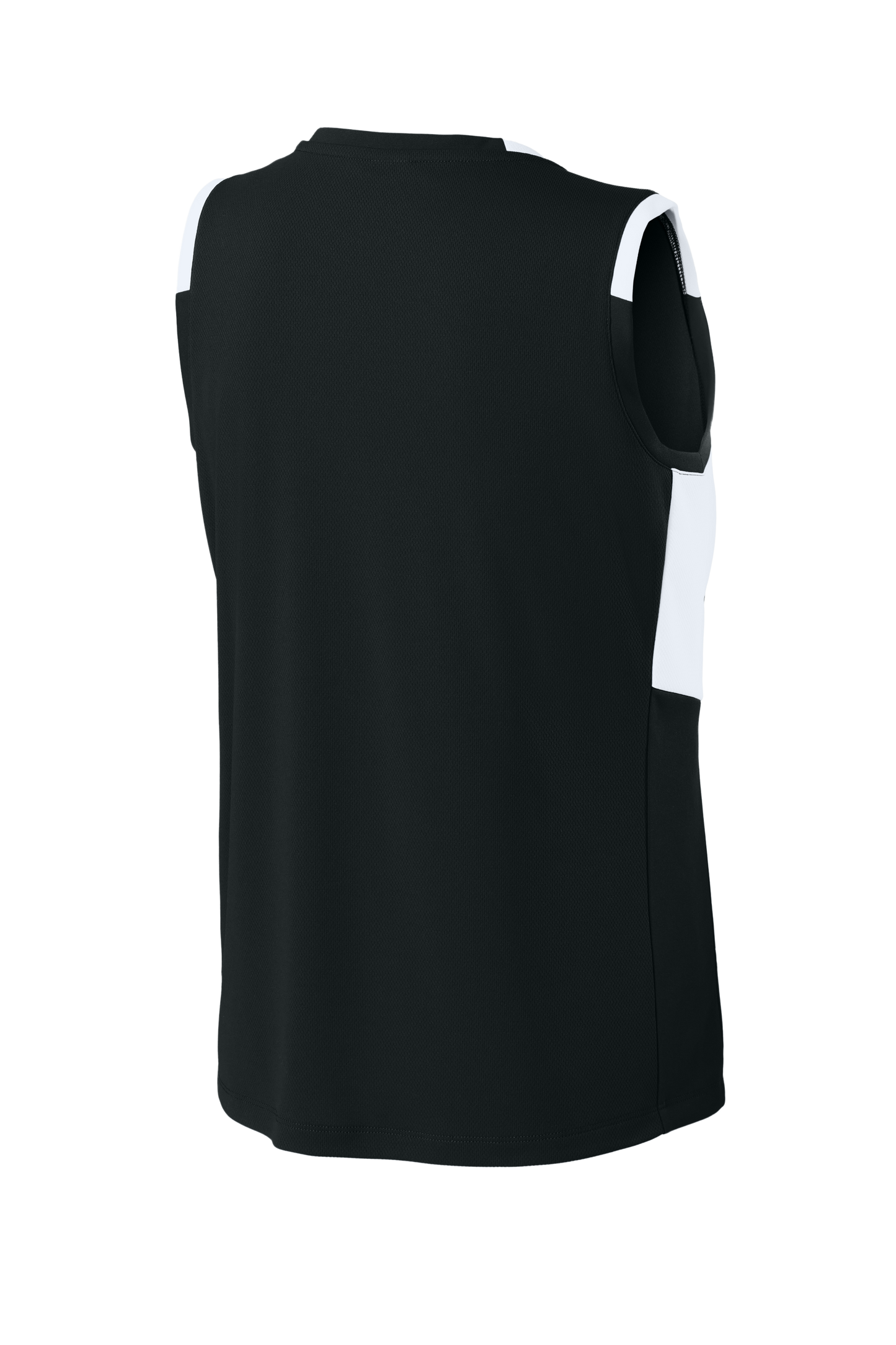 Sport-Tek® Women’s Club Sleeveless V-Neck Black/ White